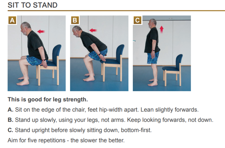 a man doing sit to stand exercise